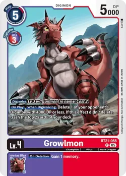 Growlmon 「BT21-068」「EN」