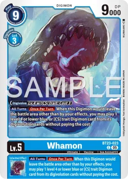 Whamon — BT-23: BOOSTER HACKERS' SLUMBER #BT23-023 · Digimon