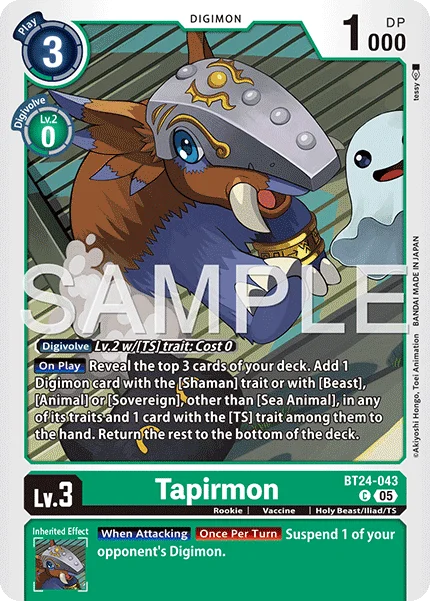 Tapirmon 「BT24-043」「EN」