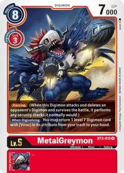 MetalGreymon — BT01-03: Release Special Booster Ver.1.5 #BT3-015 · Digimon
