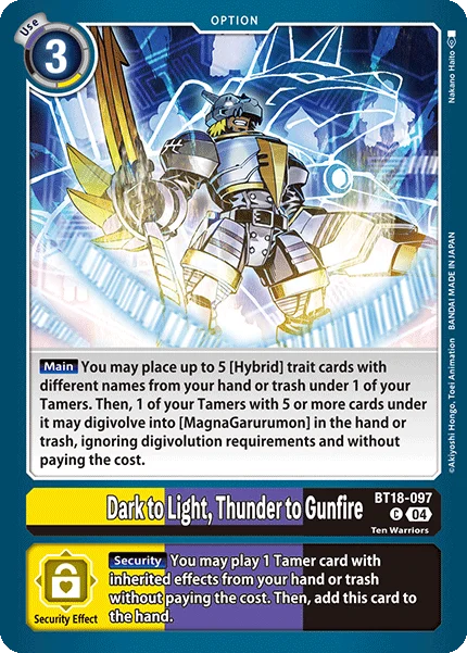 Dark to Light, Thunder to Gunfire 「BT18-097」「EN」