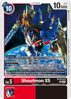 Shoutmon X5 — Special Booster Ver.2.5 Celebration Event Pack #BT19-013 · Digimon