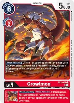 Growlmon — EX-02: Theme Booster Digital Hazard #EX2-009 · Digimon