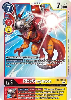 RizeGreymon — EX-04: Theme Booster Alternative Being #EX4-009 · Digimon