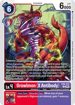 Growlmon (X Antibody) — EX-08: Extra Booster Chain of Liberation #EX8-012 · Digimon