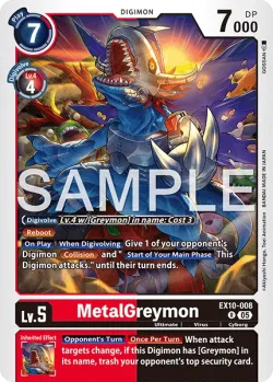 MetalGreymon — EX-10: EXTRA BOOSTER SINISTER ORDER #EX10-008 · Digimon