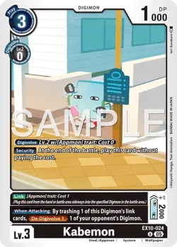 Kabemon — EX-10: EXTRA BOOSTER SINISTER ORDER #EX10-024 · Digimon