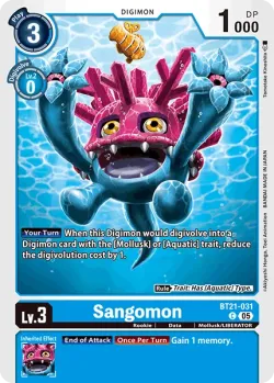 Sangomon — BT-21: BOOSTER WORLD CONVERGENCE #BT21-031 · Digimon