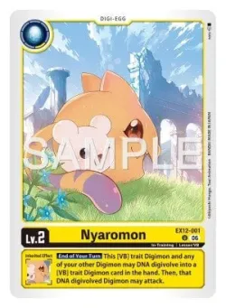 Nyaromon — EX-12: EXTRA BOOSTER DIGITAL WORLD SHAMBALA #EX12-001 · Digimon