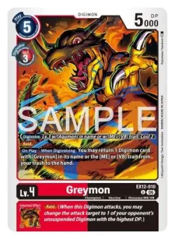 Greymon — EX-12: EXTRA BOOSTER DIGITAL WORLD SHAMBALA #EX12-010 · Digimon