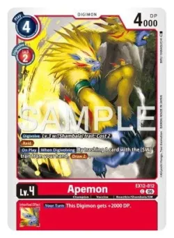 Apemon — EX-12: EXTRA BOOSTER DIGITAL WORLD SHAMBALA #EX12-012 · Digimon