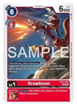 Growlmon — EX-13: EXTRA BOOSTER CHIVALROUS XIII #EX13-010 · Digimon