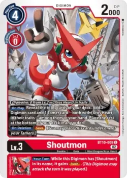 Shoutmon — Exceed Apocalypse Pre-Release Promotion #BT10-008 · Digimon