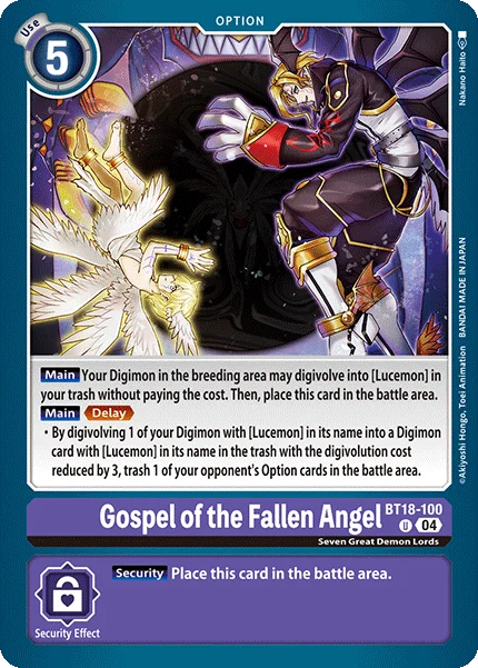 Gospel of the Fallen Angel 「BT18-100」「EN」