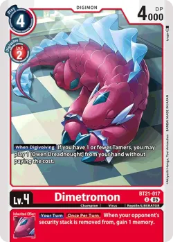 Dimetromon — LM-07: LIMITED CARD PACK ANOTHER KNIGHT #BT21-017 · Digimon
