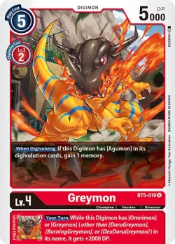 Greymon — Premier TO Event June 2021 #BT5-010 · Digimon