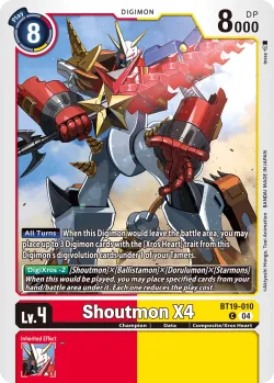 Shoutmon X4 — Ultimate Cup 25-26 Season 1 #BT19-010 · Digimon