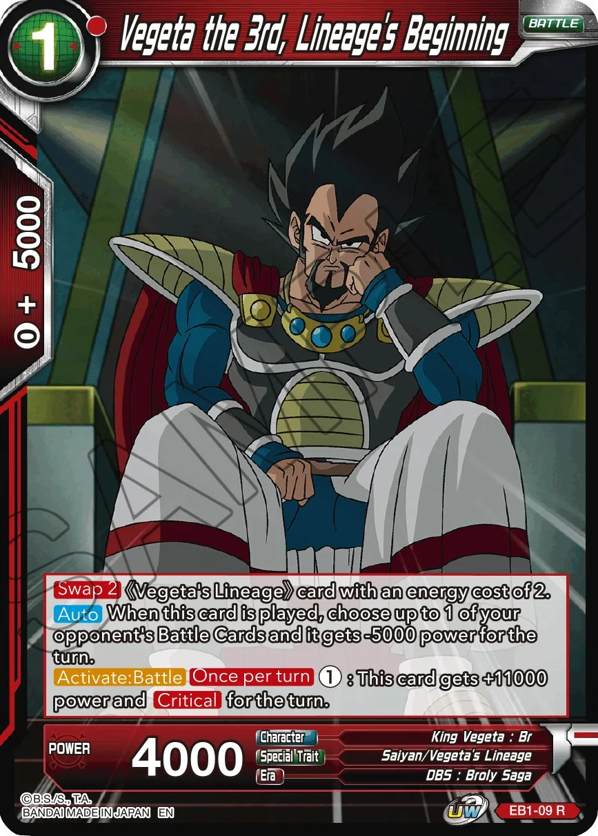 Vegeta the 3rd, Lineage's Beginning 「EB1-09」「EN」