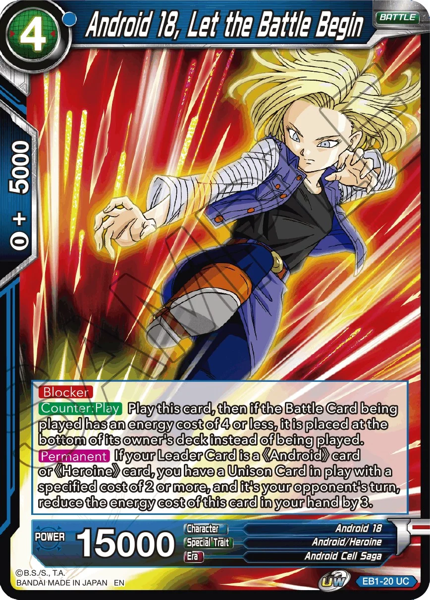 Android 18, Let the Battle Begin 「EB1-20_PR」「EN」
