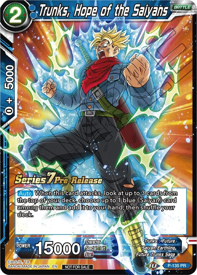 Trunks, Hope of the Saiyans 「P-135」「EN」