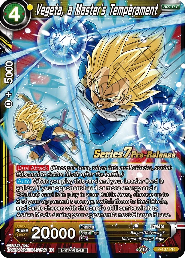 Vegeta, a Master's Temperament 「P-137_PR」「EN」