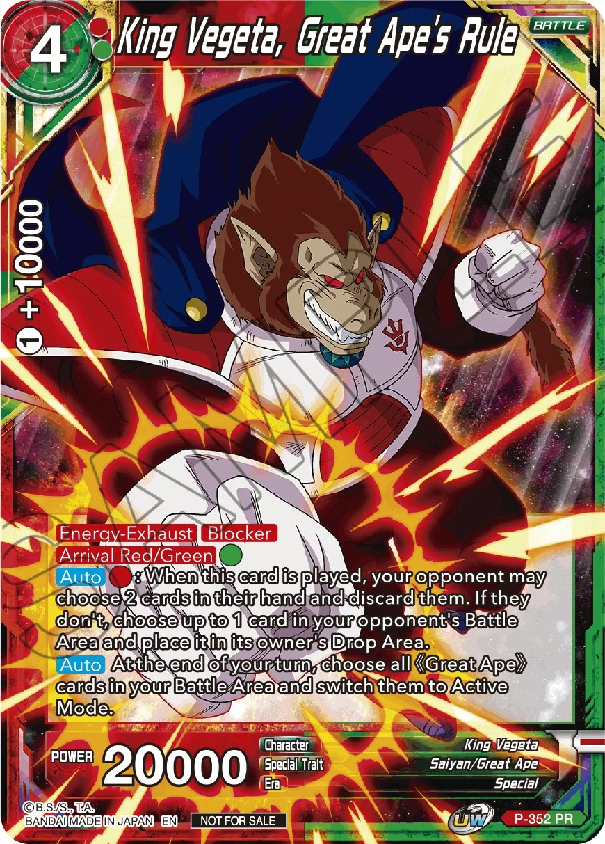 King Vegeta, Great Ape's Rule 「P-352_PR」「EN」