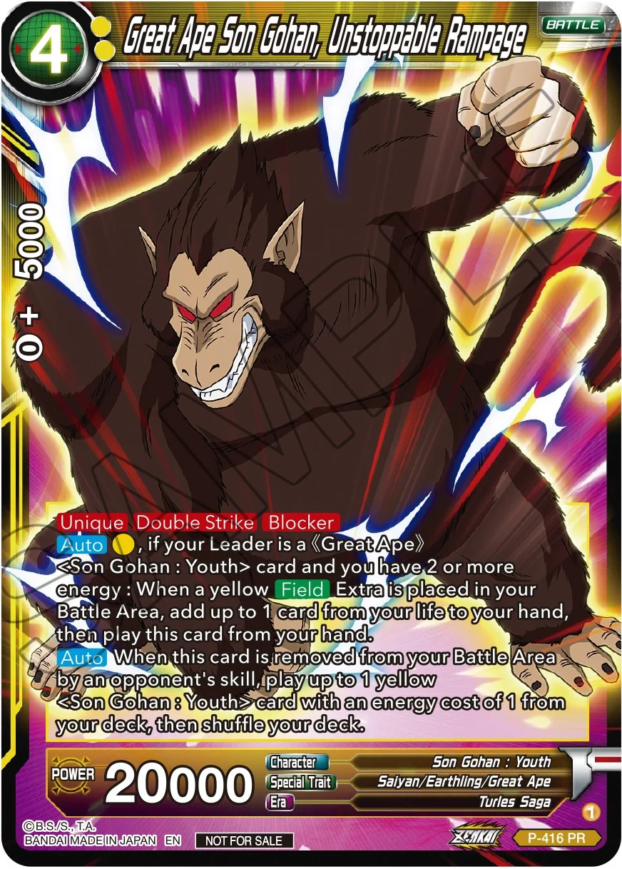 Great Ape Son Gohan, Unstoppable Rampage 「P-416」「EN」
