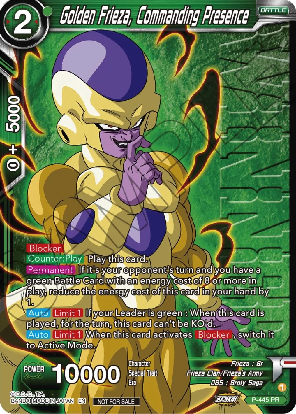 Golden Frieza, Commanding Presence 「P-445_PR」「EN」