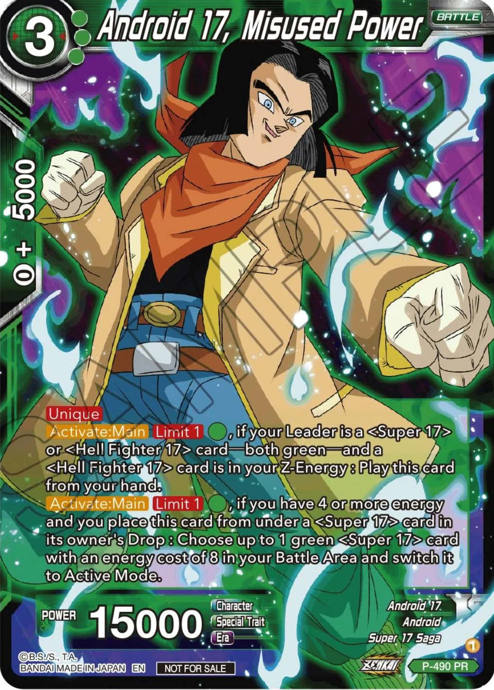 Android 17, Misused Power 「P-490」「EN」