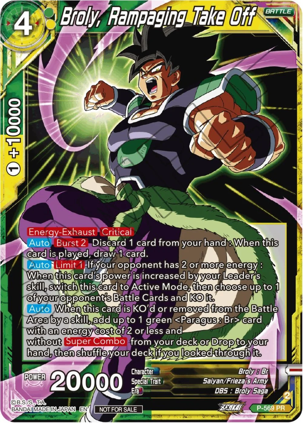Broly, Rampaging Take Off 「P-569」「EN」