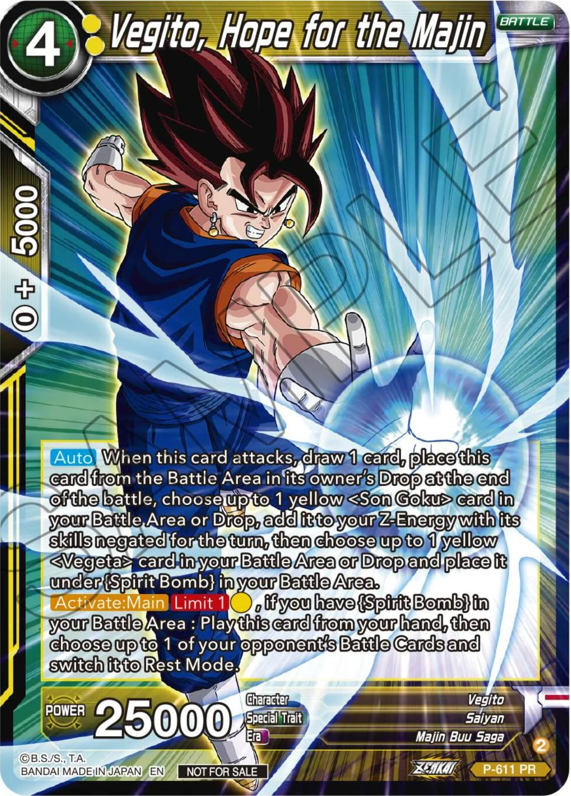 Vegito, Hope for the Majin 「P-611」「EN」