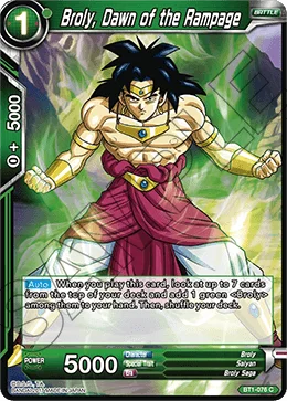 Broly, Dawn of the Rampage 「BT1-076_BD」「EN」