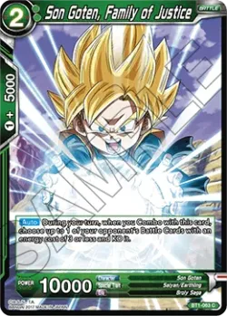 Son Goten, Family of Justice #BT1-063 · Dragon Ball Super CCG