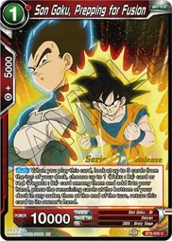 Son Goku, Prepping for Fusion #BT6-005_PR · Dragon Ball Super CCG