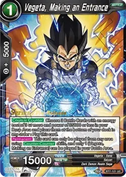 Vegeta, Making an Entrance #BT7-101_PR · Dragon Ball Super CCG