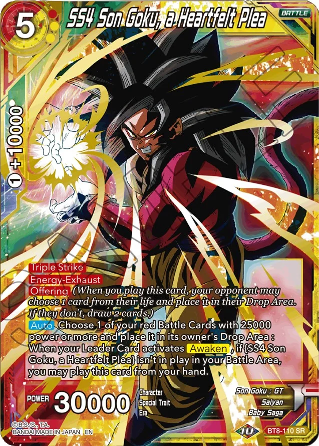 SS4 Son Goku, a Heartfelt Plea 「BT8-110」「EN」