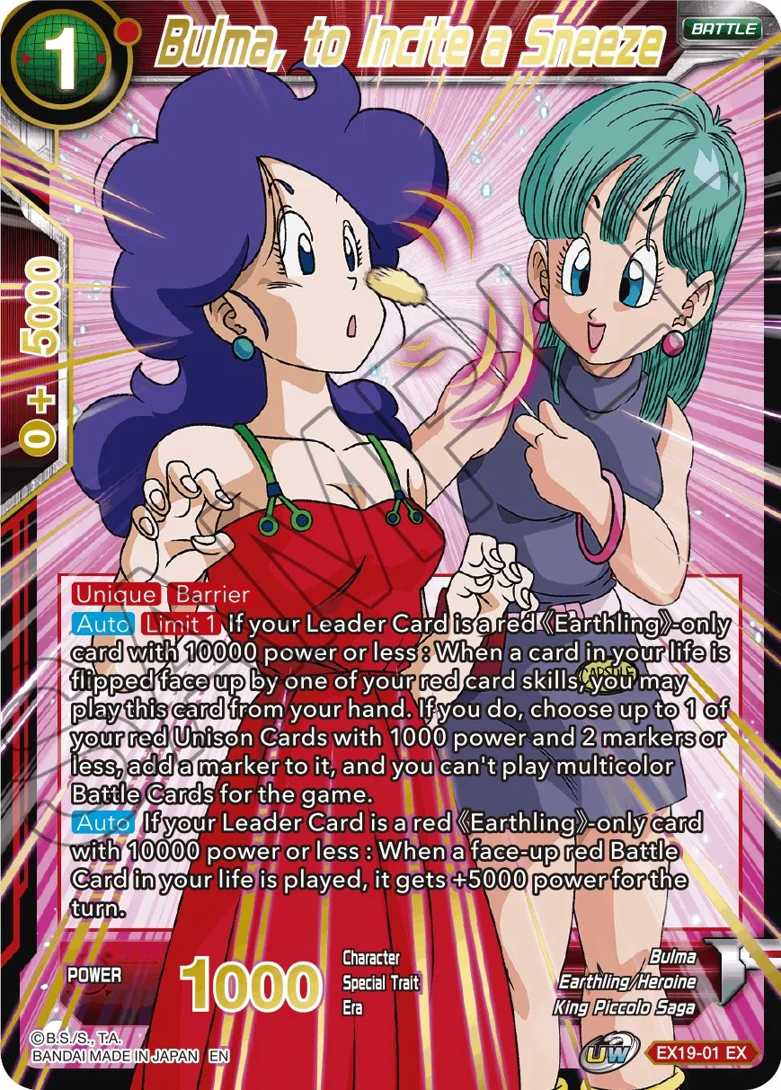 Bulma, to Incite a Sneeze 「EX19-01」「EN」