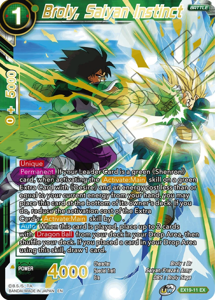 Broly, Saiyan Instinct 「EX19-11」「EN」