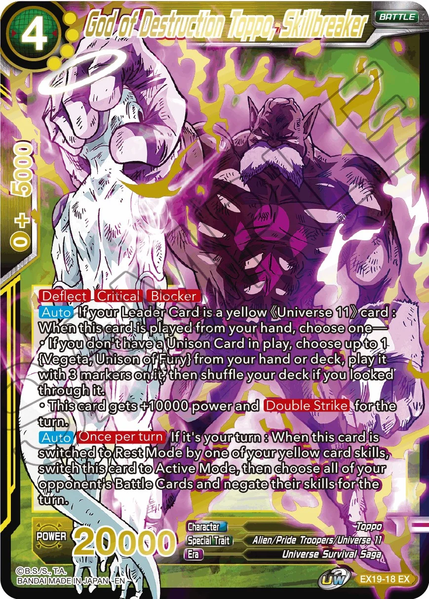 God of Destruction Toppo, Skillbreaker 「EX19-18」「EN」