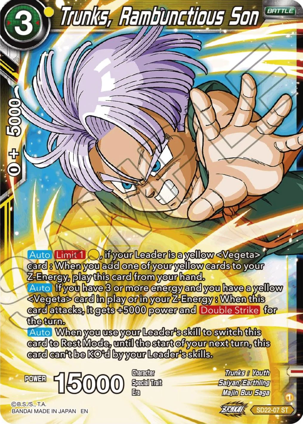 Trunks, Rambunctious Son 「SD22-07」「EN」
