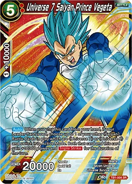 Universe 7 Saiyan Prince Vegeta 「TB1-004」「EN」