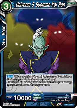 Universe 9 Supreme Kai Roh 「TB1-034」「EN」