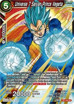 Universe 7 Saiyan Prince Vegeta #TB1-004 · Dragon Ball Super CCG