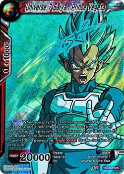 Universe 7 Saiyan Prince Vegeta #TB1-004_SPR · Dragon Ball Super CCG
