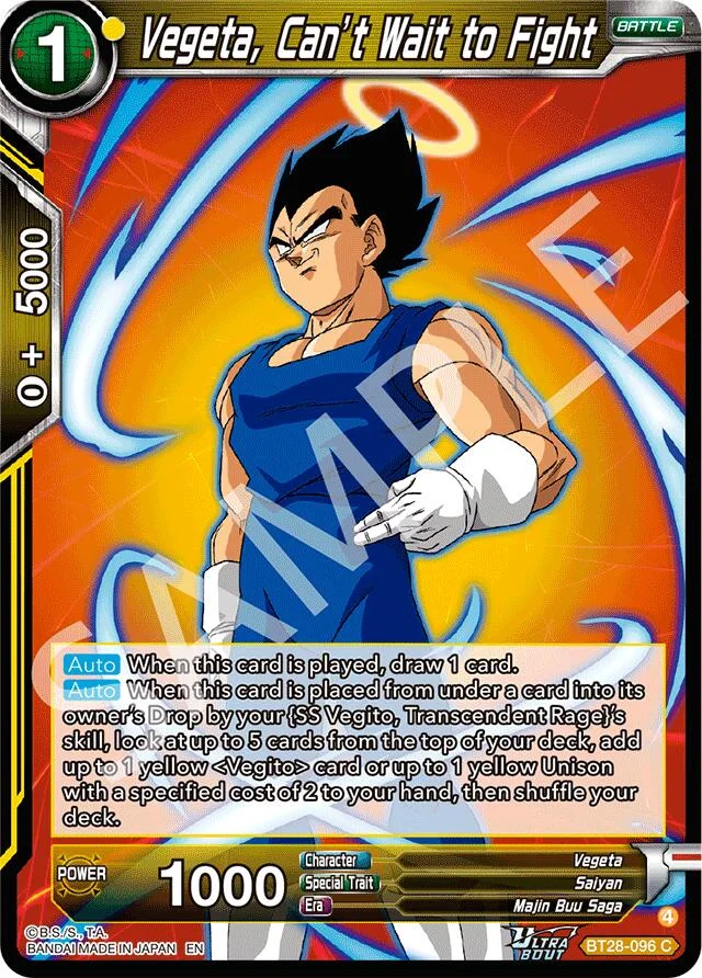 Vegeta, Can’t Wait to Fight 「BT28-096」「EN」