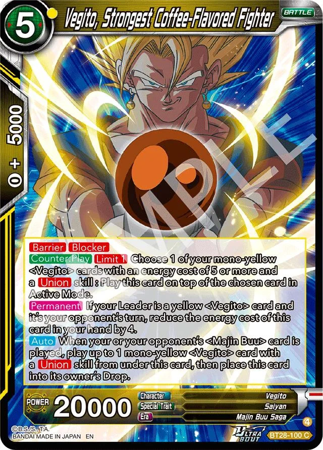 Vegito, Strongest Coffee-Flavored Fighter 「BT28-100」「EN」