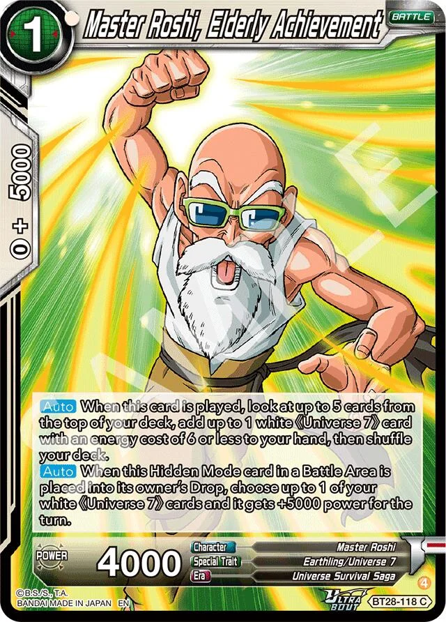 Master Roshi, Elderly Achievement 「BT28-118」「EN」