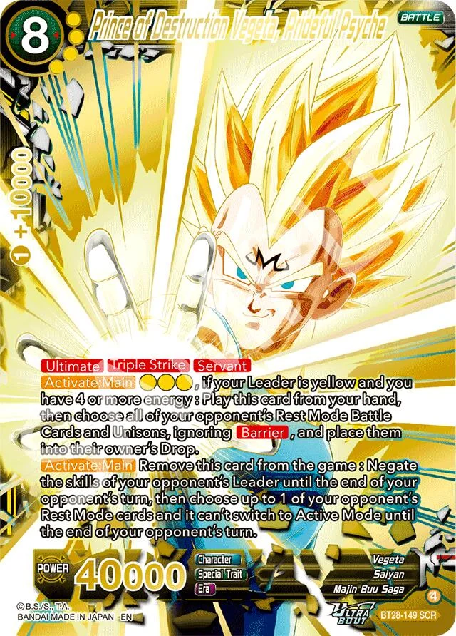 Prince of Destruction Vegeta, Prideful Psyche 「BT28-149」「EN」