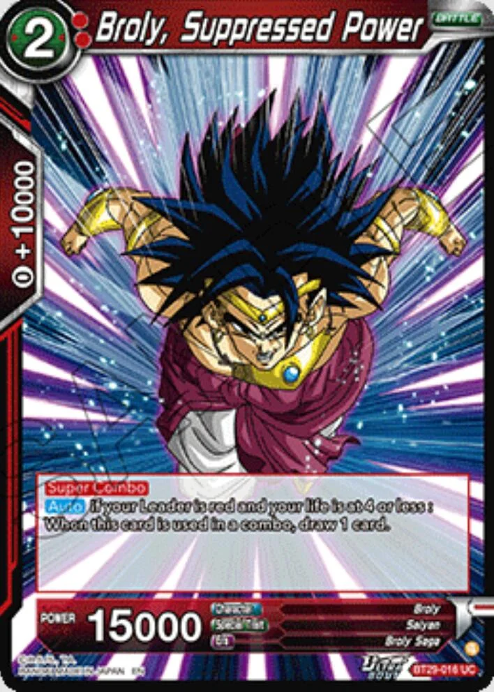 Broly, Suppressed Power 「BT29-016」「EN」