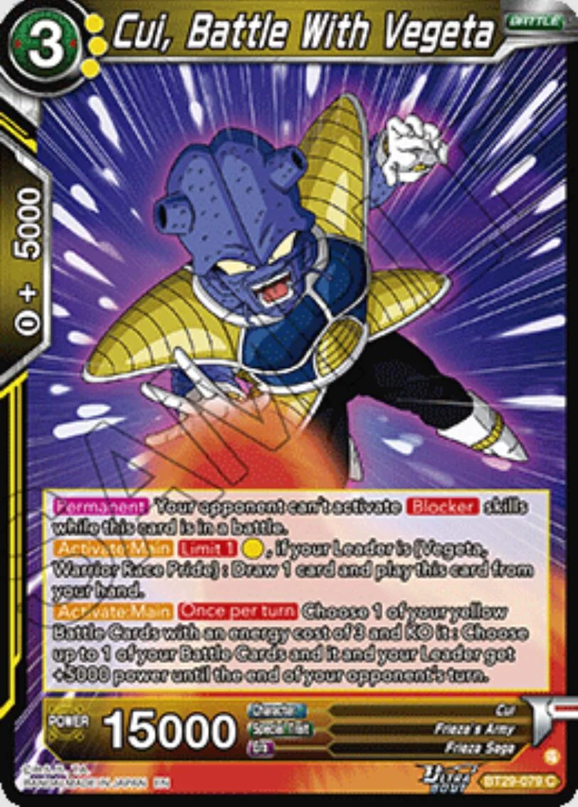 Cui, Battle With Vegeta 「BT29-079」「EN」
